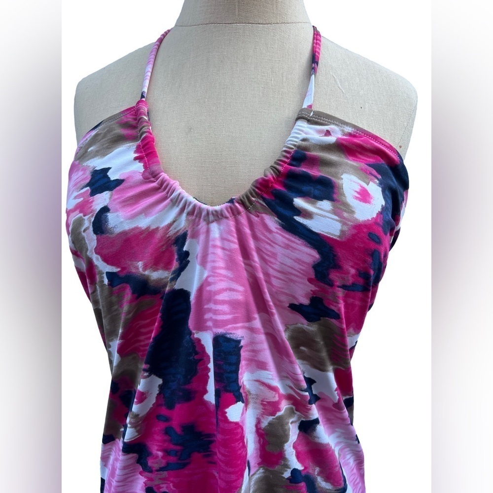 NWT Meridian Halter Cup Spa Dress Coverup Pink Martini Size Medium - Picture 2 of 10